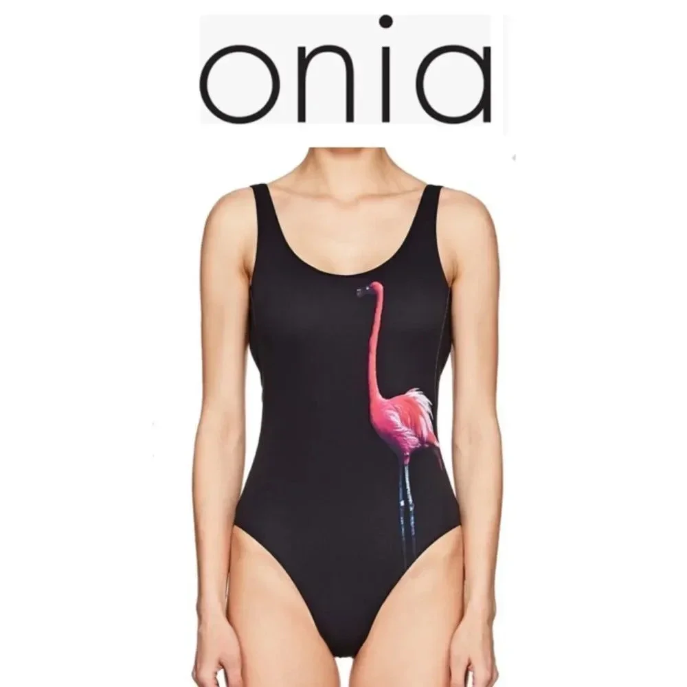 🦩ONIA🦩 one piece swimwear with flamingo print